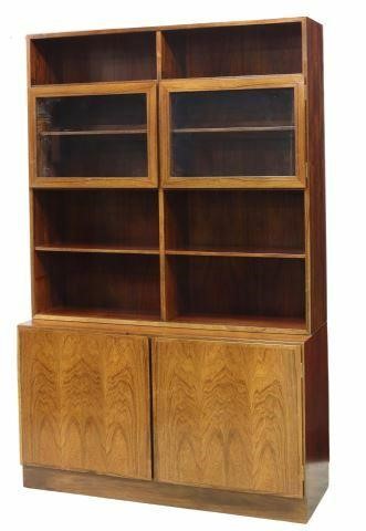 Appraisal: Danish mid-century modern rosewood bookcase manufactured by Omann Jun c