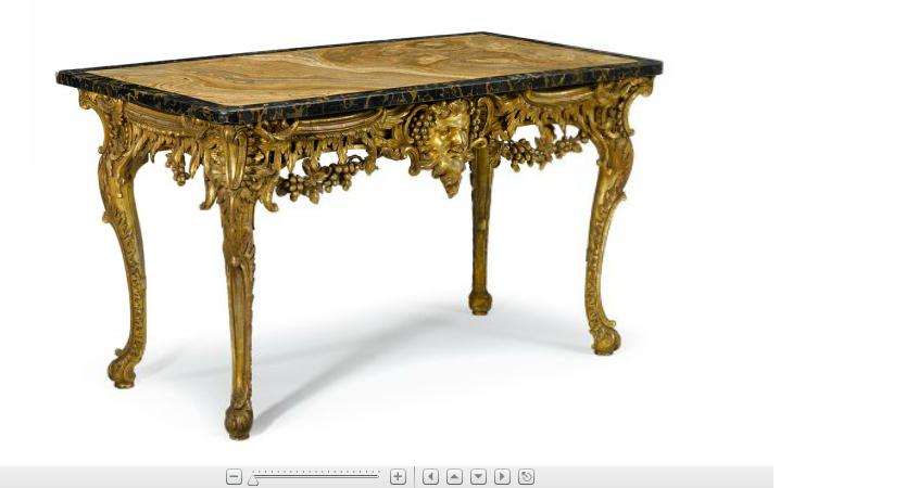 Appraisal: Important George II carved giltwood and marble side tablecirca