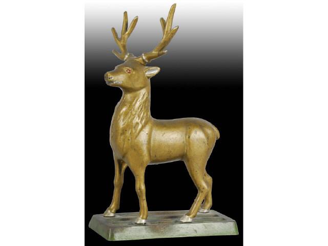 Appraisal: Cast Iron Large Reindeer Elk Still Bank Description AC Williams