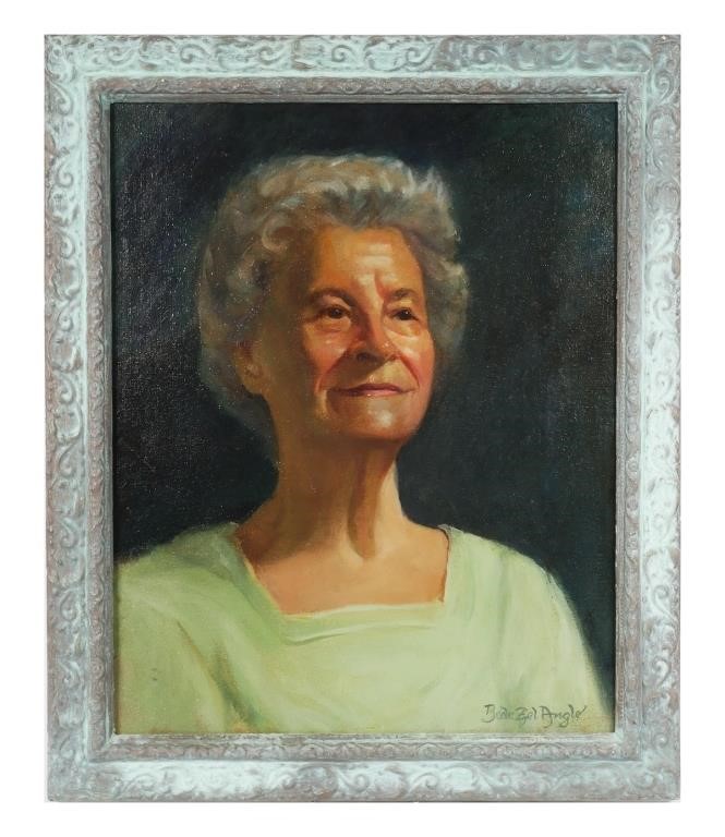 Appraisal: Oil on board painting of a distinguished woman possibly Margarite