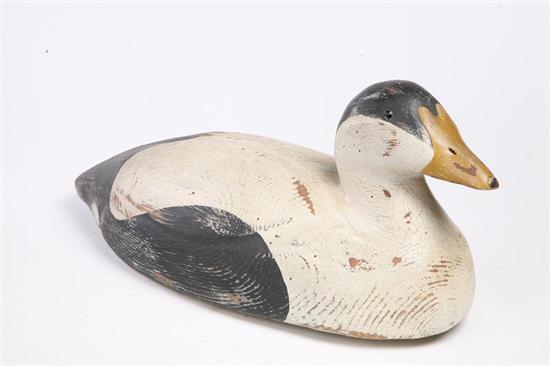 Appraisal: DECOY American st half- th century hardwood Oversize eider drake