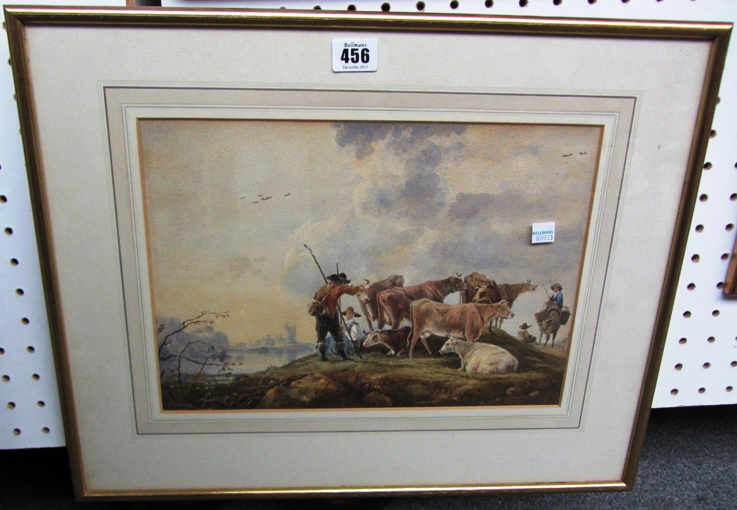 Appraisal: Manner of Aelbert Cuyp Cattle and herdsmen watercolour cm x