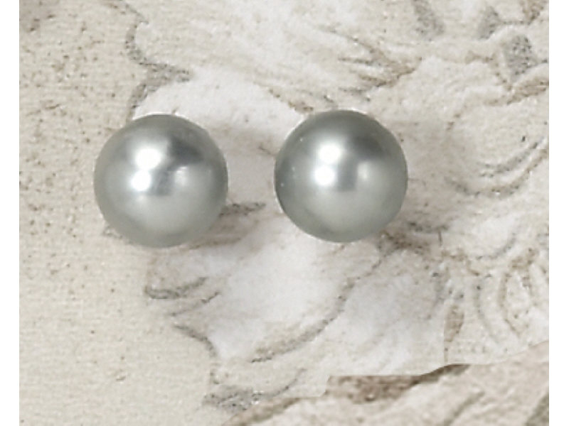 Appraisal: SILVER PEARL EARRINGS k white gold pierced earrings set with