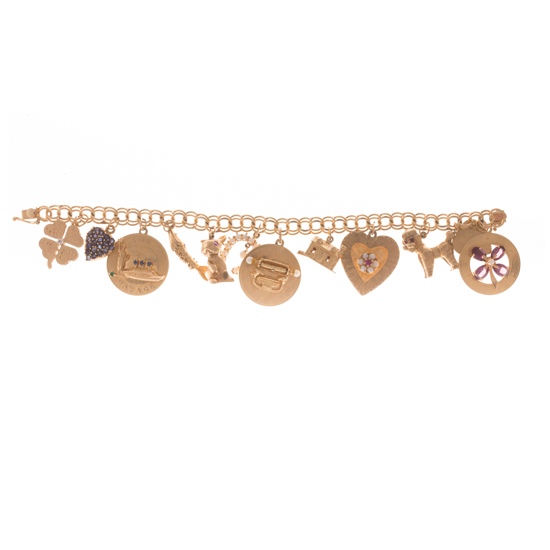 Appraisal: A Lady's Charm Bracelet in K Gold K yellow gold