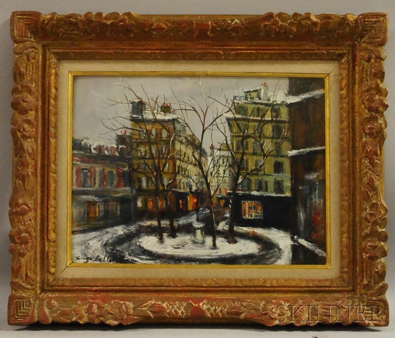 Appraisal: Serge Belloni Italian b Parisian Square in Winter Signed Serge