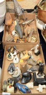 Appraisal: Two tray lots including carved shoe birds Richard Morgan L