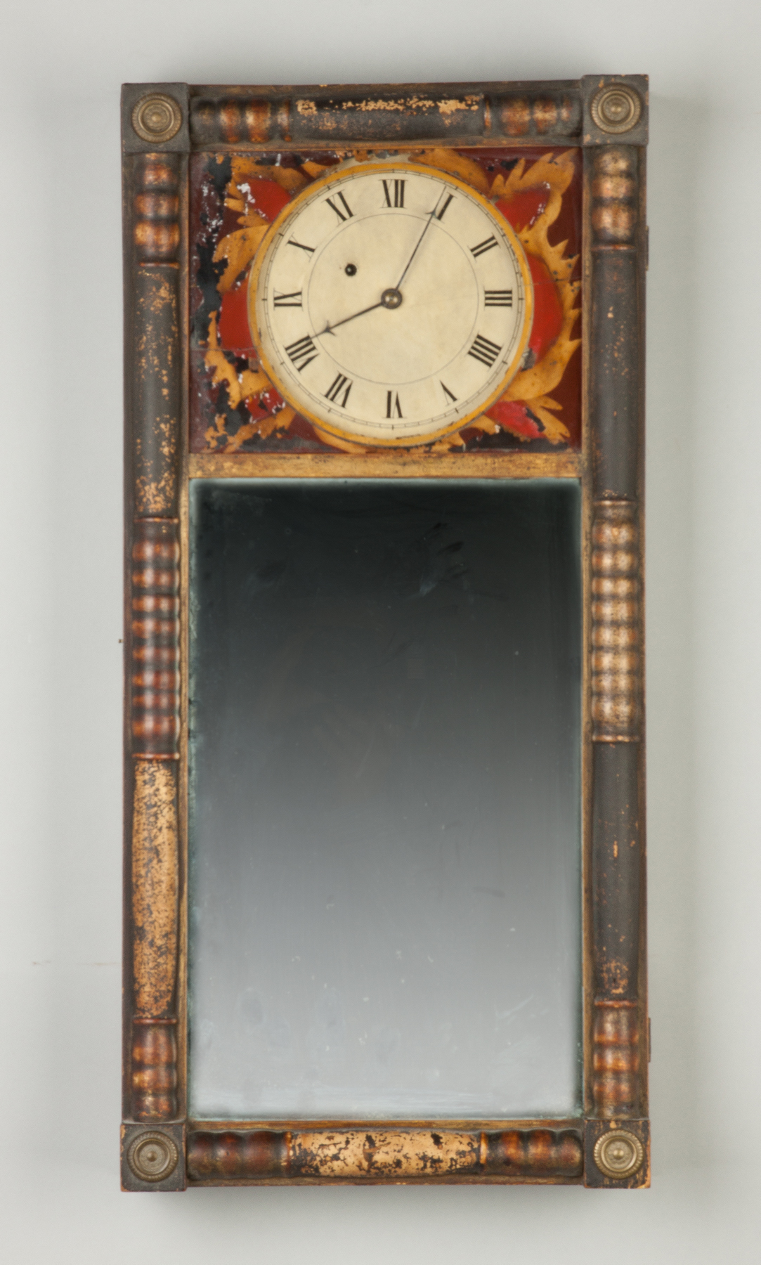 Appraisal: Abiel Chandler Mirror Clock Original painted metal dial Original reverse