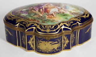 Appraisal: Sevres style porcelain lidded box Sevres style porcelain lidded box