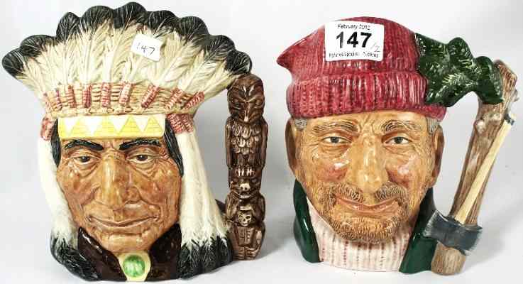 Appraisal: Royal Doulton Large Character Jugs The Lumberjack D and North