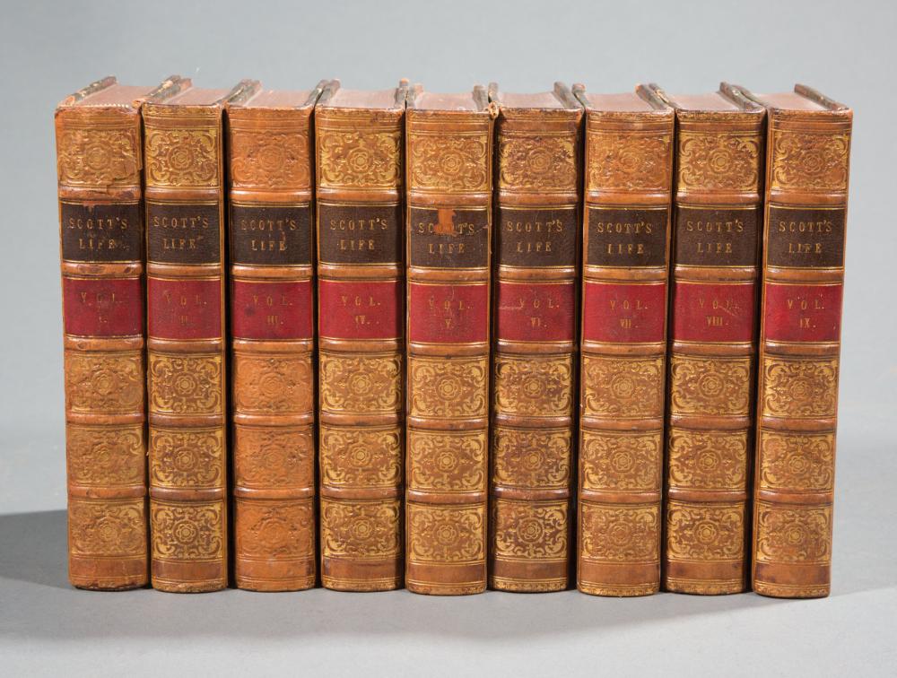 Appraisal: Leather Bindings Scott's Life volumes gilt tooled