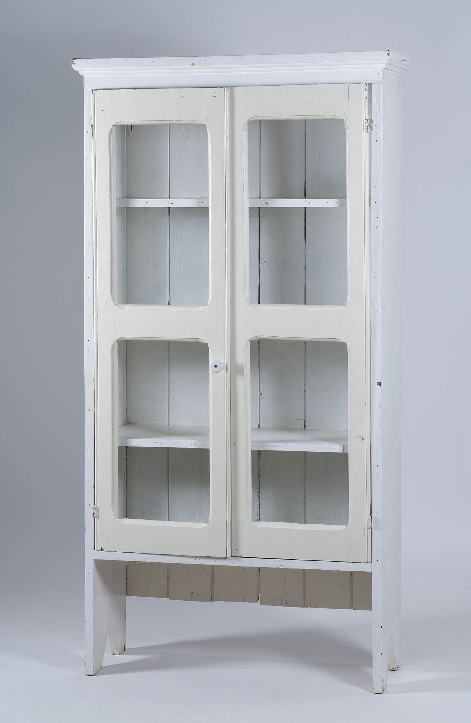 Appraisal: LATE TH CENTURY TWO-DOOR CABINET in pine with white paint