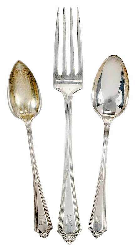 Appraisal: Gorham Plymouth Sterling Flatware pieces American th century including twelve