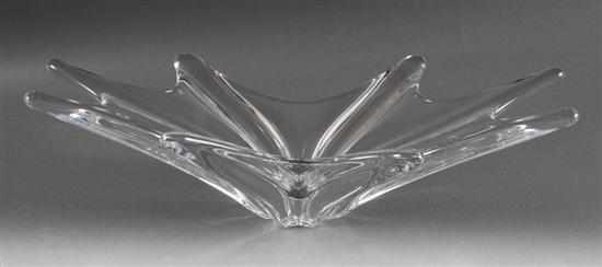 Appraisal: Baccarat crystal free-form centerpiece th century acid etch mark in