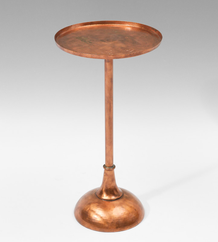 Appraisal: DIRK VAN ERP ARTS CRAFTS HAMMERED COPPER TABLE Round top