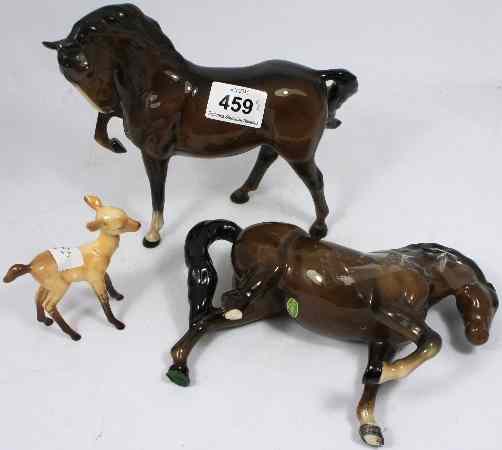 Appraisal: Beswick Stocky Jogging Mare Brown Gloss H right ear broken