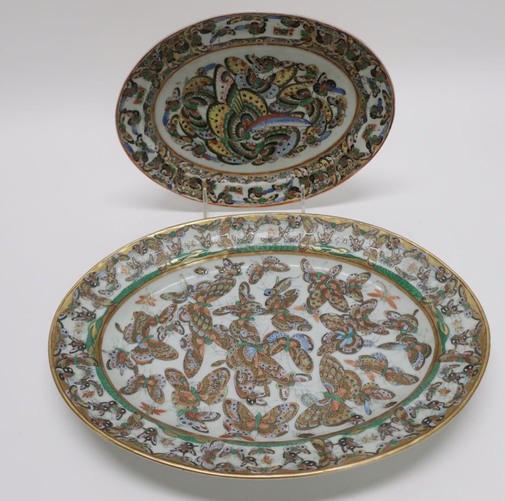 Appraisal: Chinese Oval Platters th C Porcelain x and x HINC