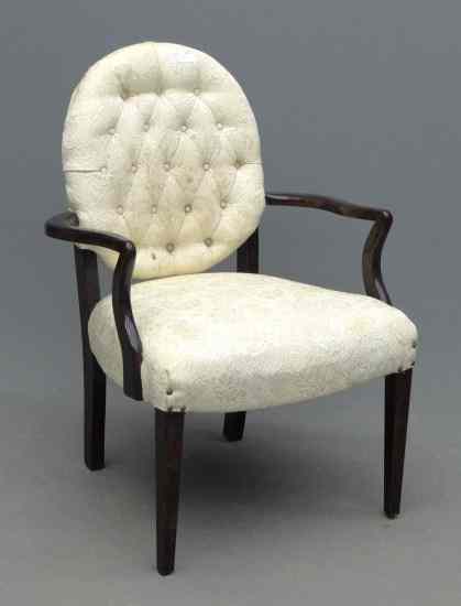 Appraisal: Vintage upholstered armchair '' Seat Ht '' Overall Ht