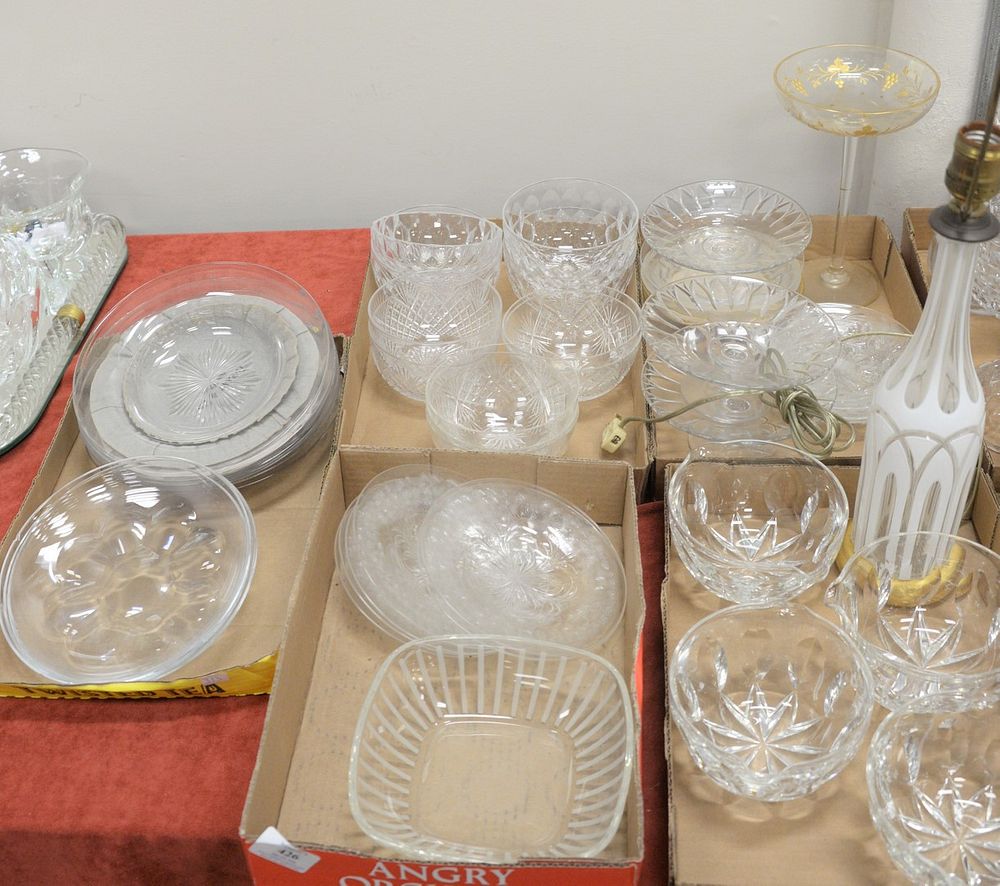 Appraisal: Five Tray Lots of Assorted Crystal to include crystal wine