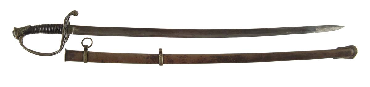 Appraisal: THOMAS GRISWOLD FOOT OFFICERS SWORD IN BRASS SCABBARD partially stopped