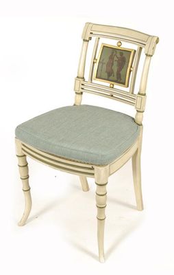 Appraisal: A Regency style painted side chair the central panel back