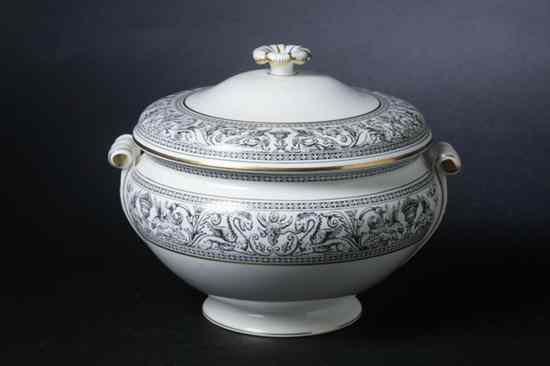 Appraisal: WEDGWOOD BONE CHINA ''FLORENTINE BLACK'' SOUP TUREEN AND COVER W