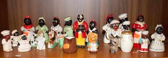 Appraisal: Assorted Black Americana china salt and pepper shakers and other