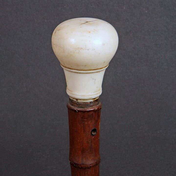 Appraisal: Whaletooth Sword Cane Ca - A pommel whale's tooth handle