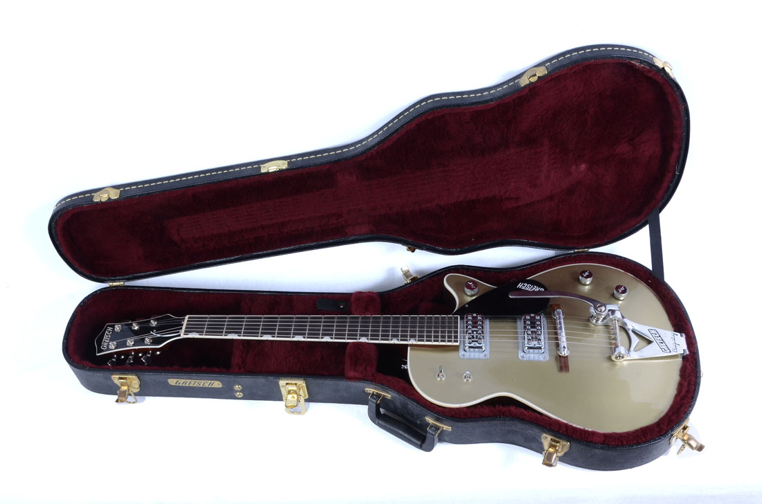 Appraisal: METALLIC GOLD GRETSCH GUITAR AND CASE This guitar has six