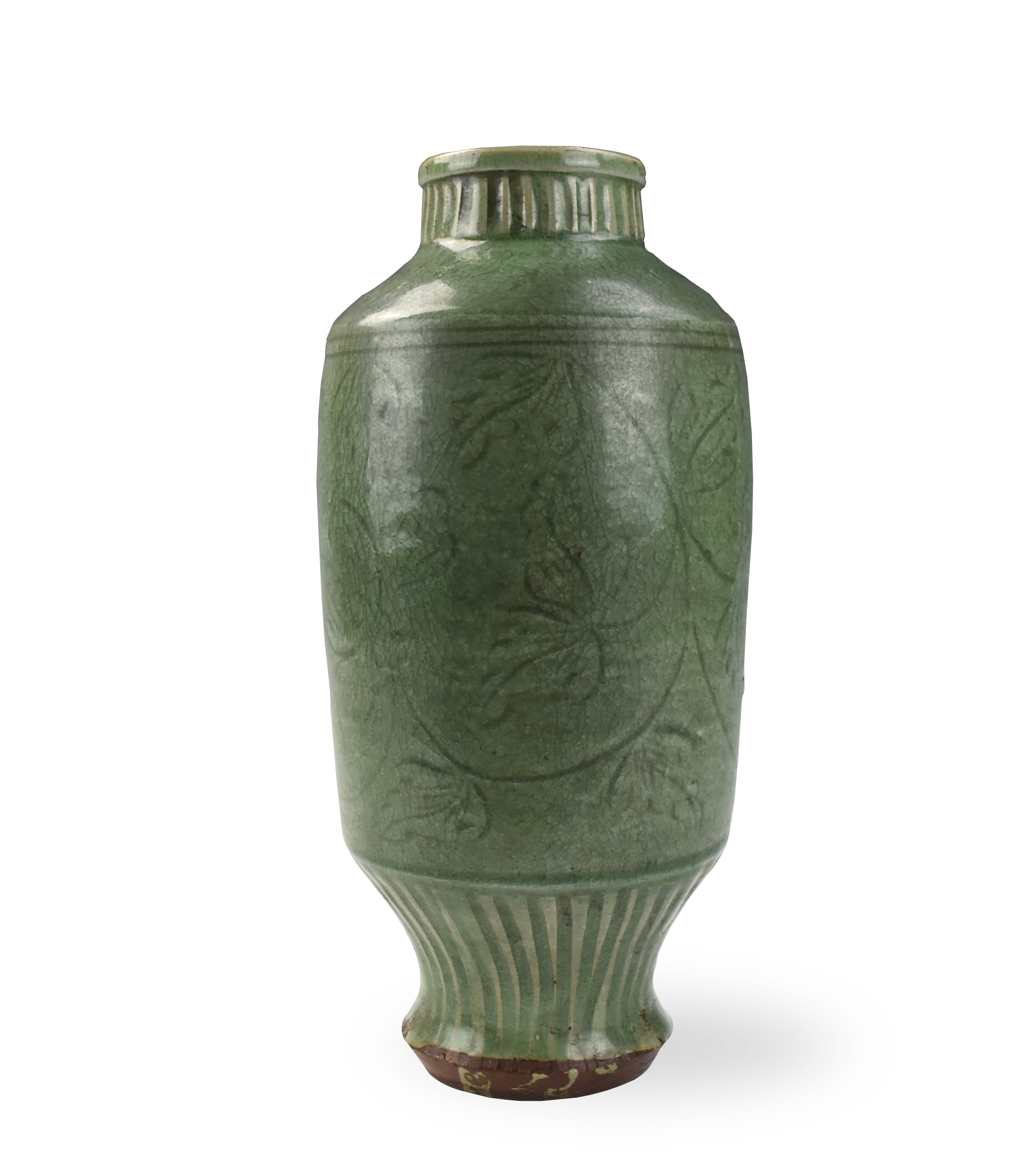 Appraisal: CHINESE LONGQUAN CELADON LATERN VASE MING DYNASTY Chinese Ming Dynasty