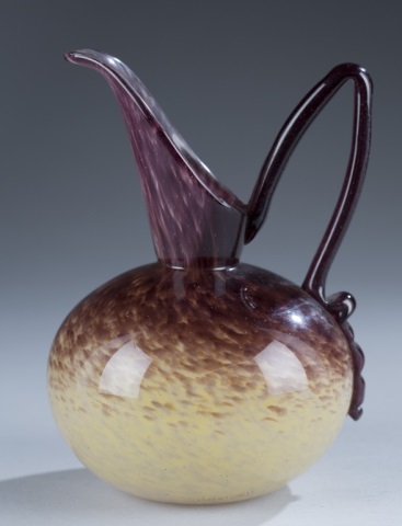 Appraisal: Signed Charles Schneider Ewer Vase Yellow and mottled violet marked