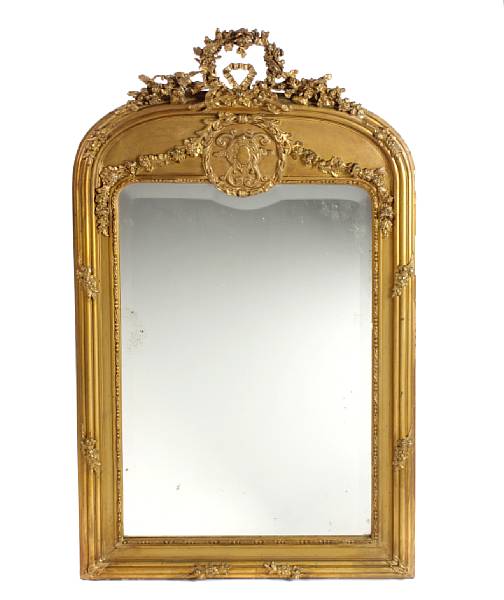 Appraisal: A Louis XVI style giltwood mirror height in width in