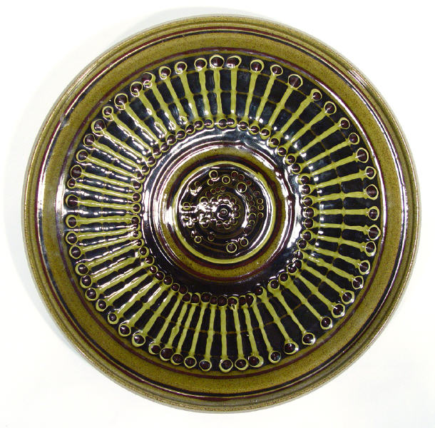 Appraisal: Poole pottery charger designed by Guy Sydenham with slip trailled