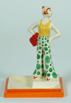 Appraisal: A RARE CLARICE CLIFF LIDO LADY ASHTRAY the figure standing