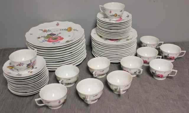 Appraisal: Ceralene Limoges Porcelain Set ''Anemones'' Pattern Includes dinner plates -