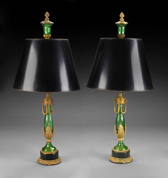 Appraisal: A pair of Louis XVI style gilt bronze mounted cut