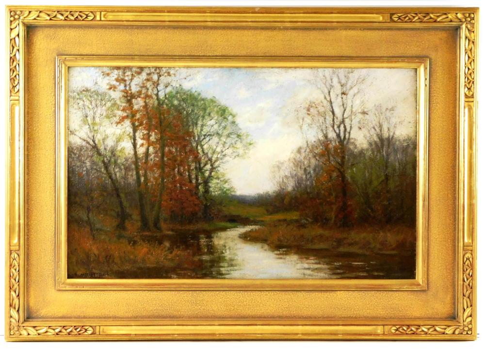 Appraisal: William Merritt Post American - Autumn Landscape oil on canvas