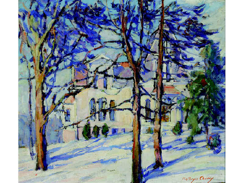 Appraisal: KATHRYN E BARD CHERRY AMERICAN - Winter landscape with house