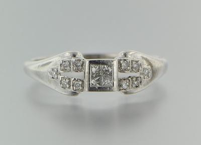 Appraisal: A Platinum and Diamond Ring platinum ring set in the