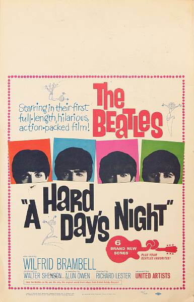 Appraisal: A Hard Day's Night United Artists window card condition B-