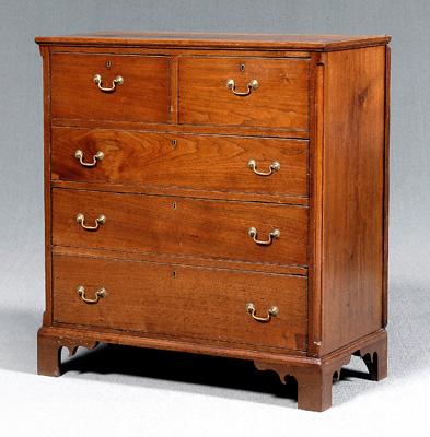 Appraisal: Piedmont North Carolina Federal chest walnut with yellow pine secondary