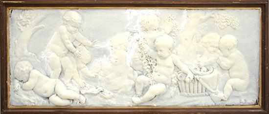 Appraisal: Pair Continental plaster pictorial relief panels late th century each