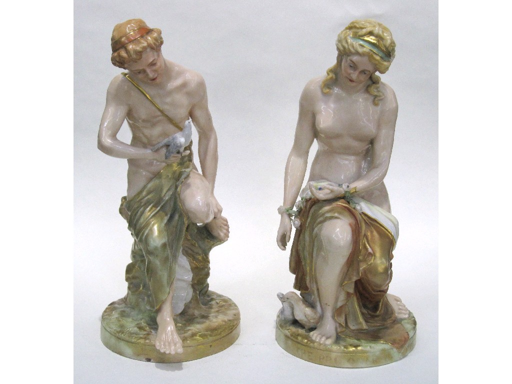 Appraisal: Pair of Nautilus figures of a man and woman she