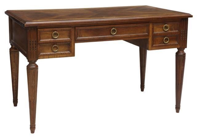 Appraisal: French Louis XVI style walnut writing table Eugene Thomas Toulon