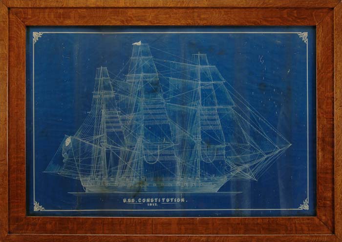 Appraisal: UNUSUAL EARLY BLUEPRINT DEPICTION OF THE FAMOUS U S S