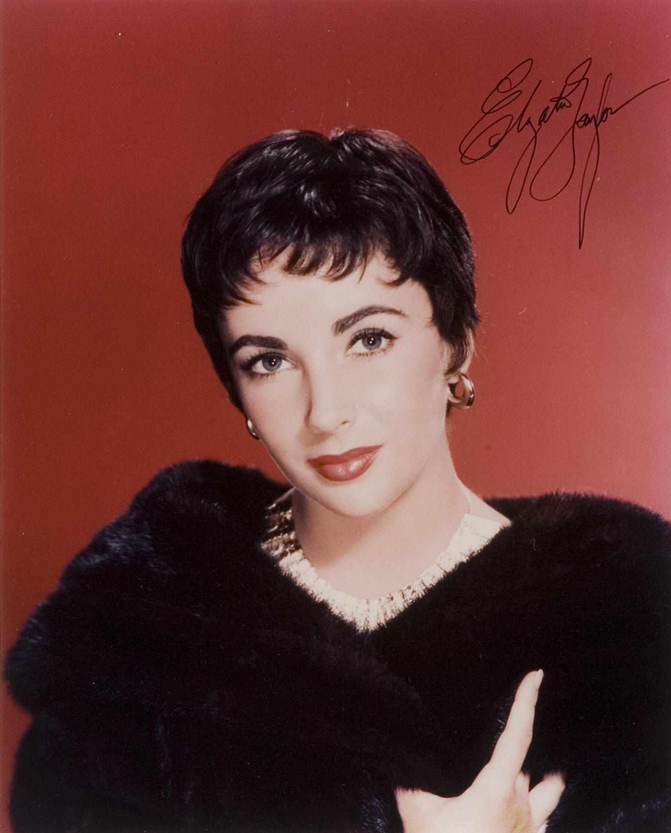 Appraisal: Elizabeth Taylor signed photographs auctioned by Project Angel Food total