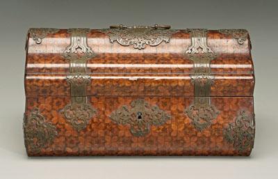 Appraisal: Alphonse Giroux jewelry cask bombe form elaborately inlaid with openwork