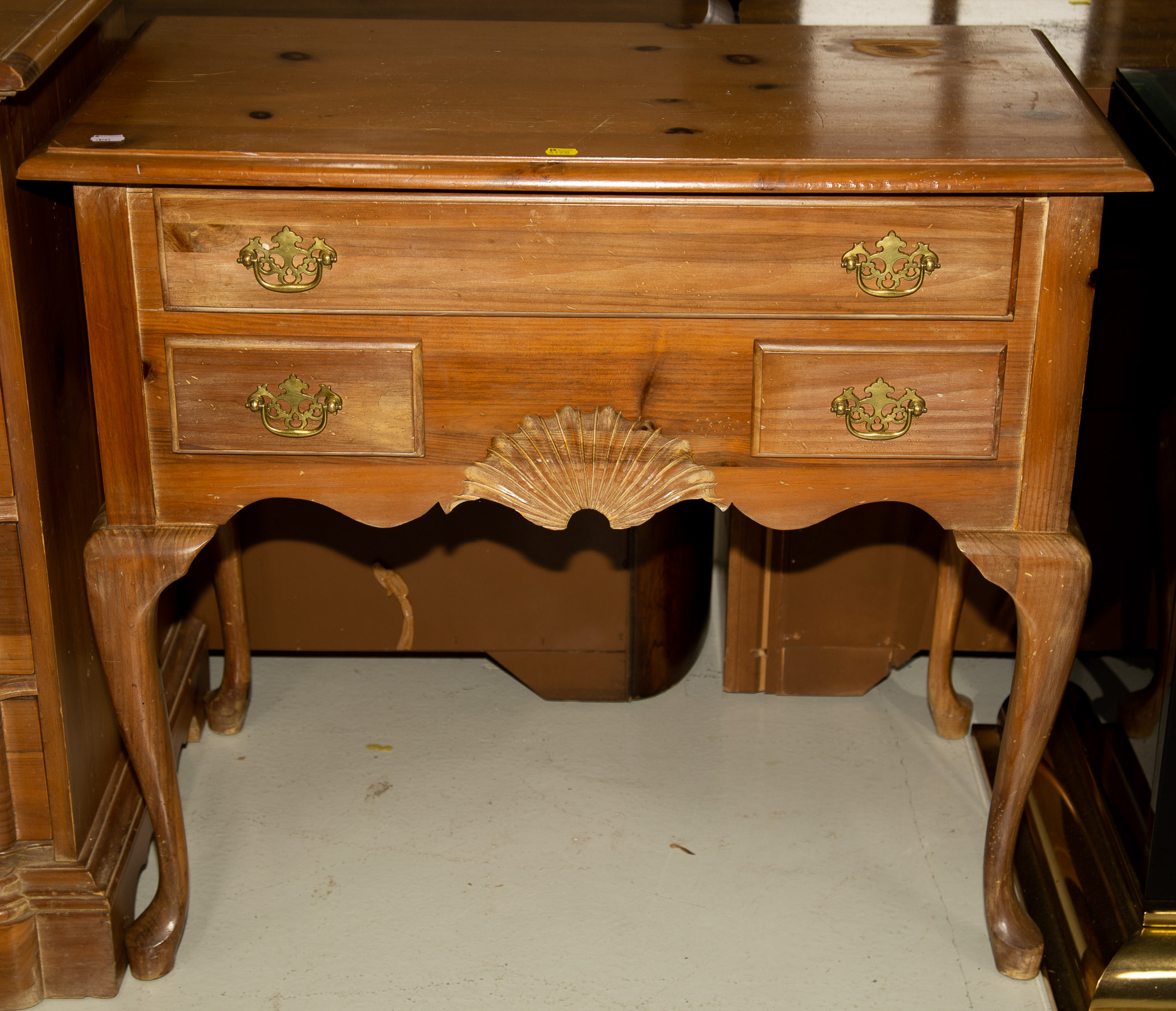 Appraisal: QUEEN ANNE STYLE CARVED PINE LOWBOY rd quarter th century