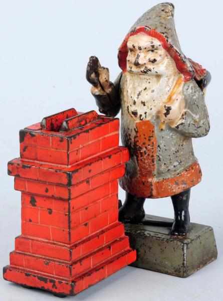 Appraisal: Cast Iron Santa at Chimney Mechanical Bank Manufactured by Shepard