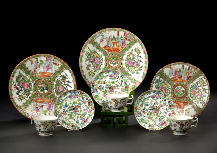 Appraisal: Group of Nine Chinese Export Porcelain Articles late th early