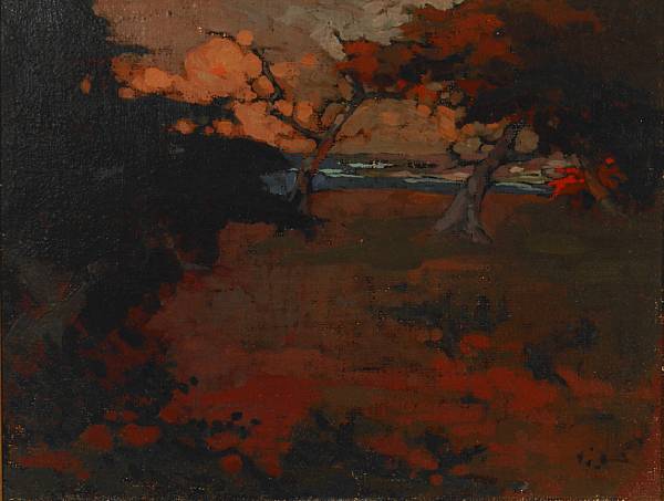 Appraisal: Attributed to Xavier Martinez American - Dusk at Cypress Grove